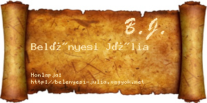 Belényesi Júlia névjegykártya