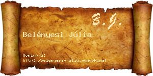 Belényesi Júlia névjegykártya