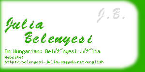 julia belenyesi business card